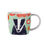 Thumbnail: Folkland Badger Mug with a colourful design featuring a black and white badger, apples and pears on a light sage base.