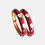 Thumbnail: Red Handmade Enamel Bangle featuring a pair of floral pattern on a vibrant red base set in a sleek gold frame.