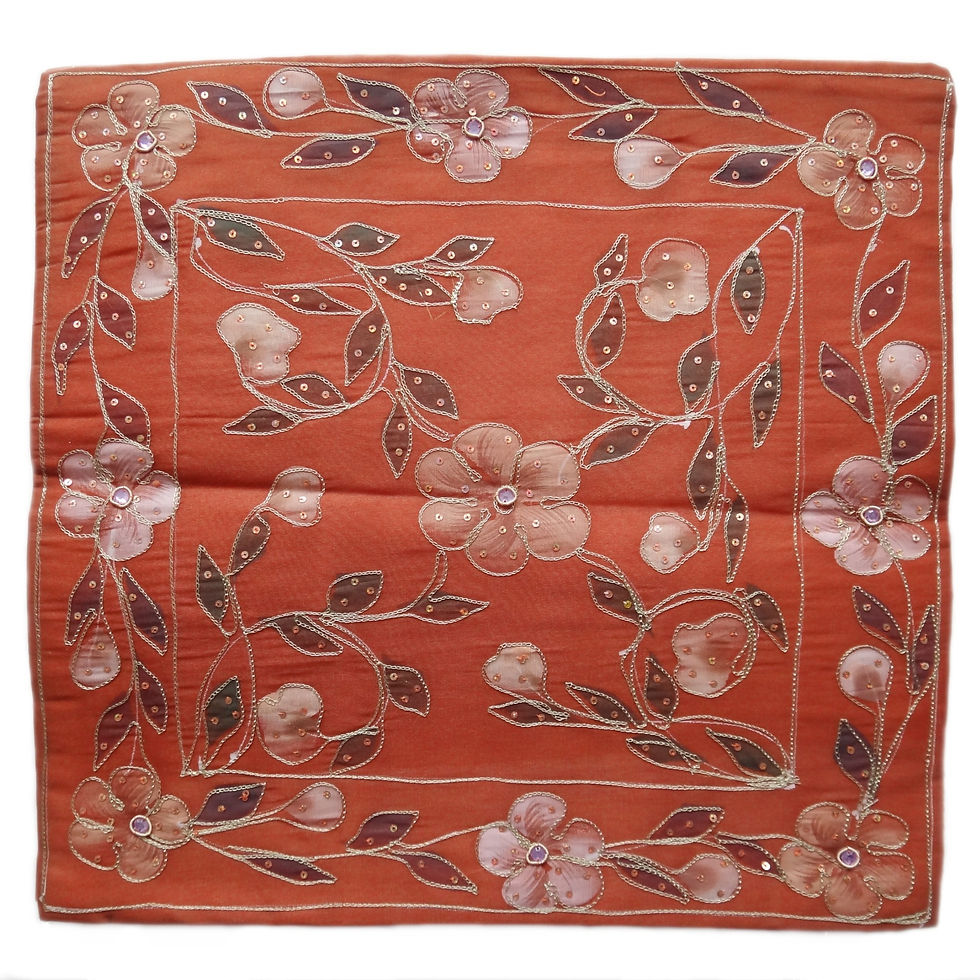 Thumbnail: Handmade Floral Cushion Covers - Orange