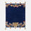 Thumbnail: Royal blue velvet throw features striking leopard motif, framed by vibrant florals with dual‑sided tassel trim