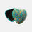 Thumbnail: Hand-Painted Heart Paper Mâché Trinket Box with intricate turquoise and gold floral.