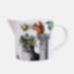 Handmade Menagerie Jug - Cat features black-crowned cats, squirrels and cute penguins with a bobby hat in a quirky world.