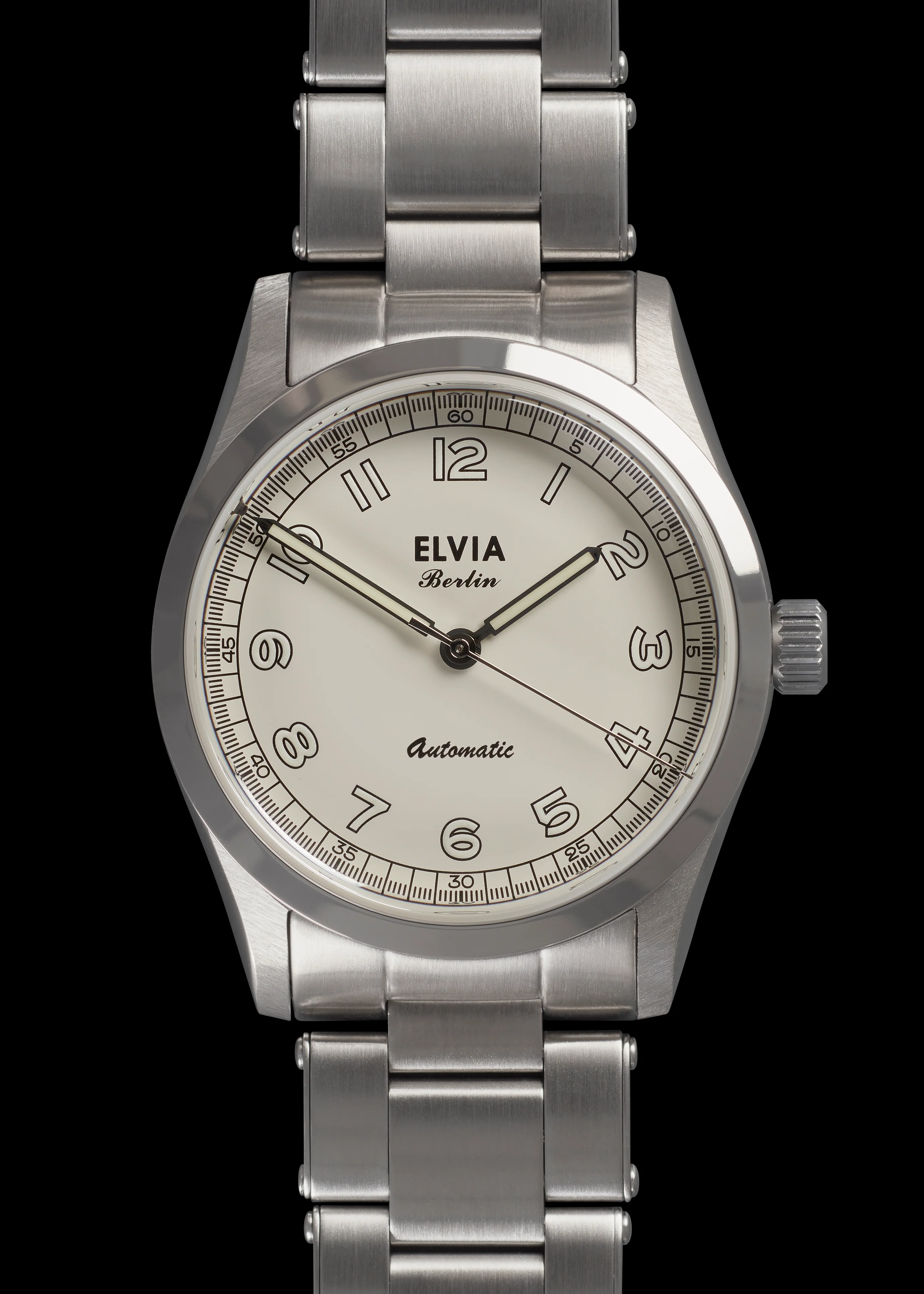 Elvia 1950s Pattern 25 Jewel Automatic Watch with Retro Luminous Paint, Sapphire