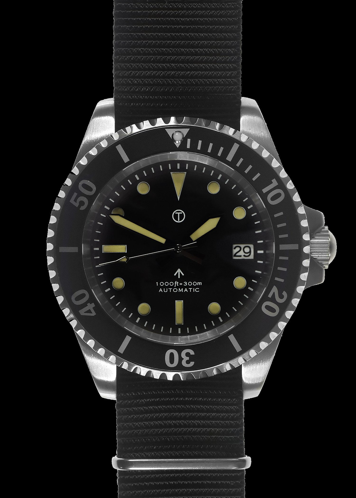 MWC 24 Jewel 1982 Pattern 300m Automatic Military Divers Watch with Sapphire