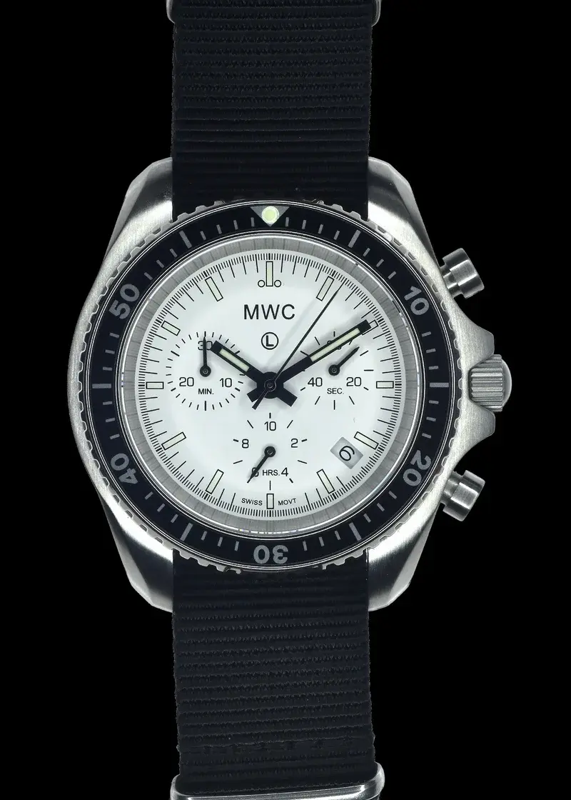 MWC NATO Pattern Stainless Steel Military Pilots Chronograph with Sapphire Cryst