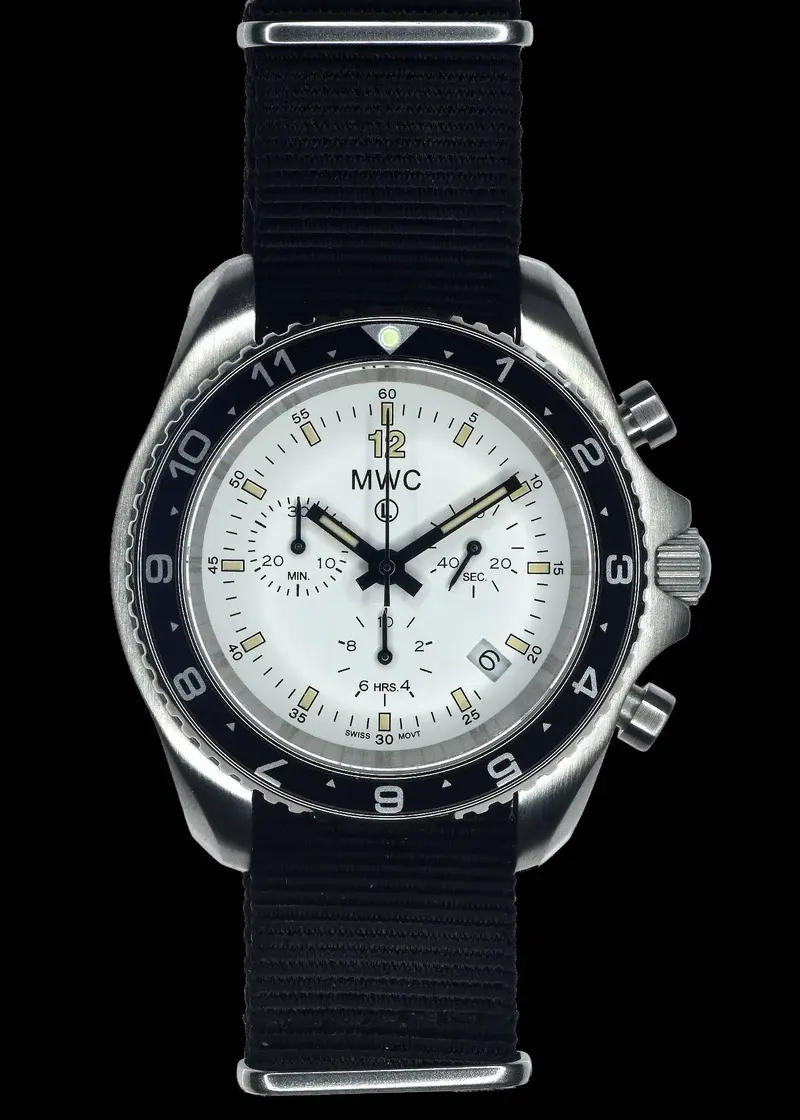 MWC NATO Pattern Stainless Steel Military Pilots Chronograph with Sapphire Cryst
