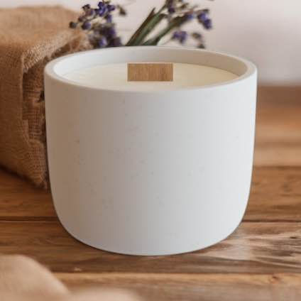 Black Amber & Lavender Jesmonite Scented Candle