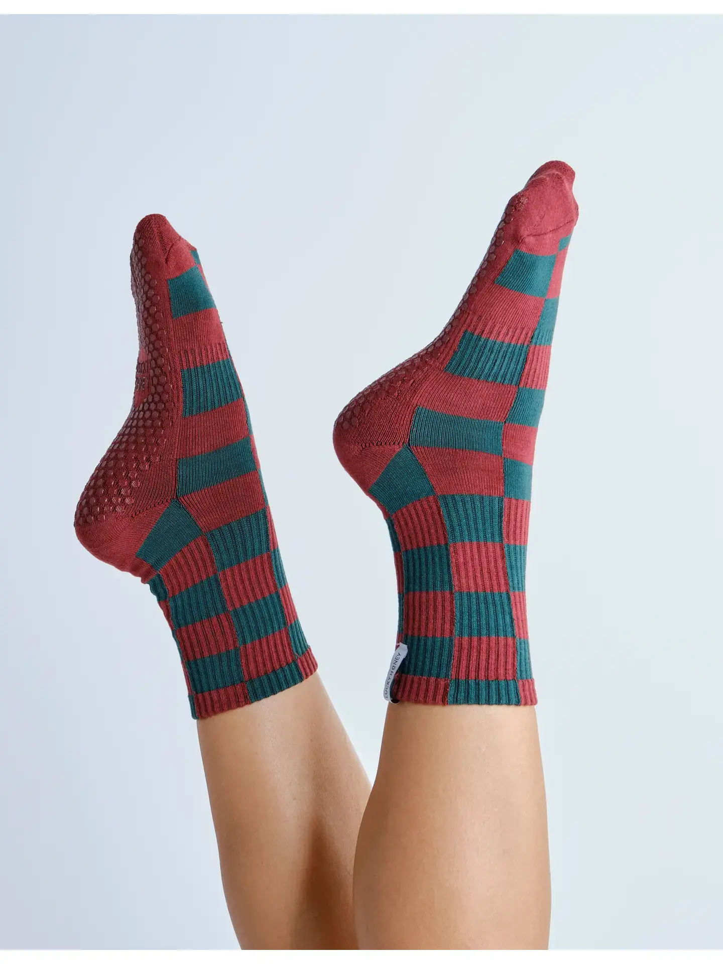 The Checkered Crew Grip Sock
