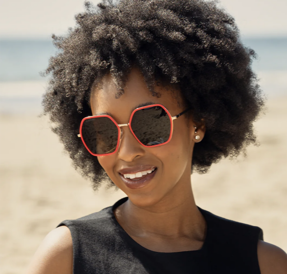 Thumbnail: Addyson - Red / Gold / Gradient Brown Polarized Sunglasses