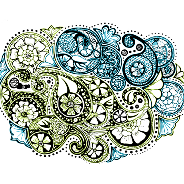 Blue lime paisley©