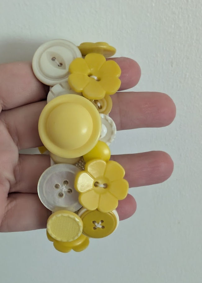 Thumbnail: Yellow & White button bracelet
