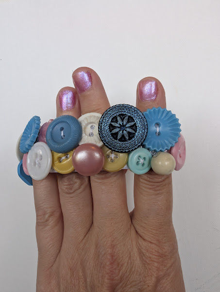 Thumbnail: Vintage pastel button bracelet