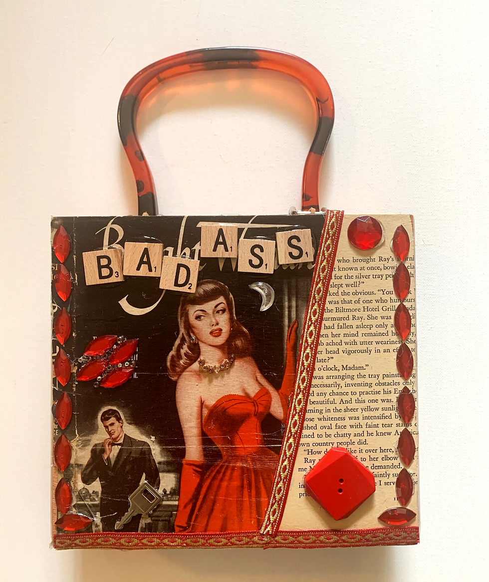 Mixed media cigar box handbag that I made