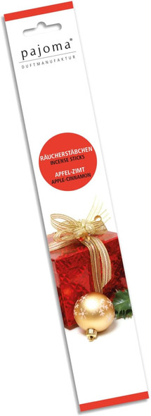 Raucherstäbchen Incense Sticks, Appel-Zimt, Apple-Cinnamon, with wrapped present background.