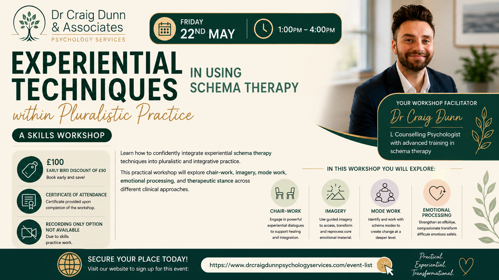 Experiential Techniques in Schema Therapy Within Pluralistic Practice: A Practical Skills Workshop