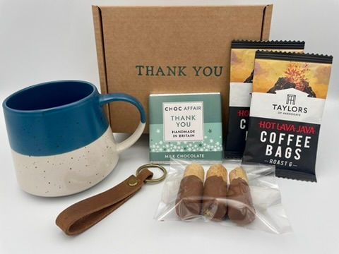 Close up view of the thank you gift