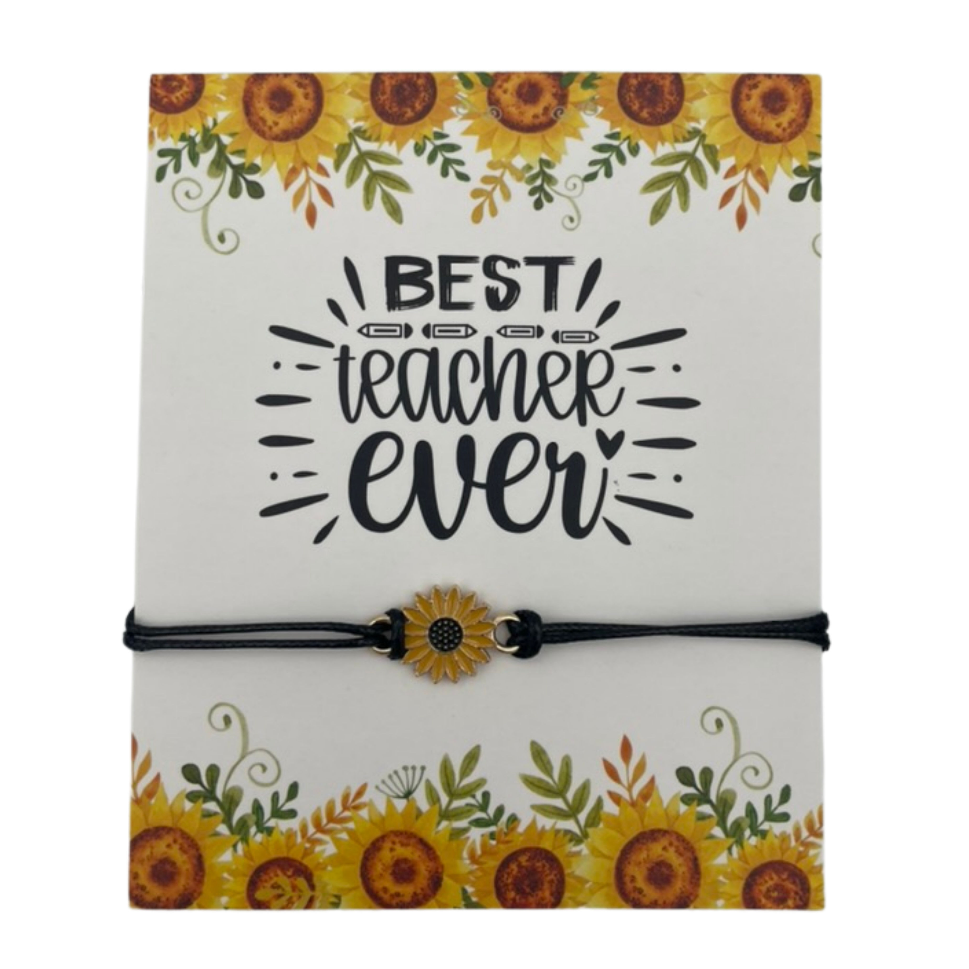 Best teacher ever sunflower bracelet