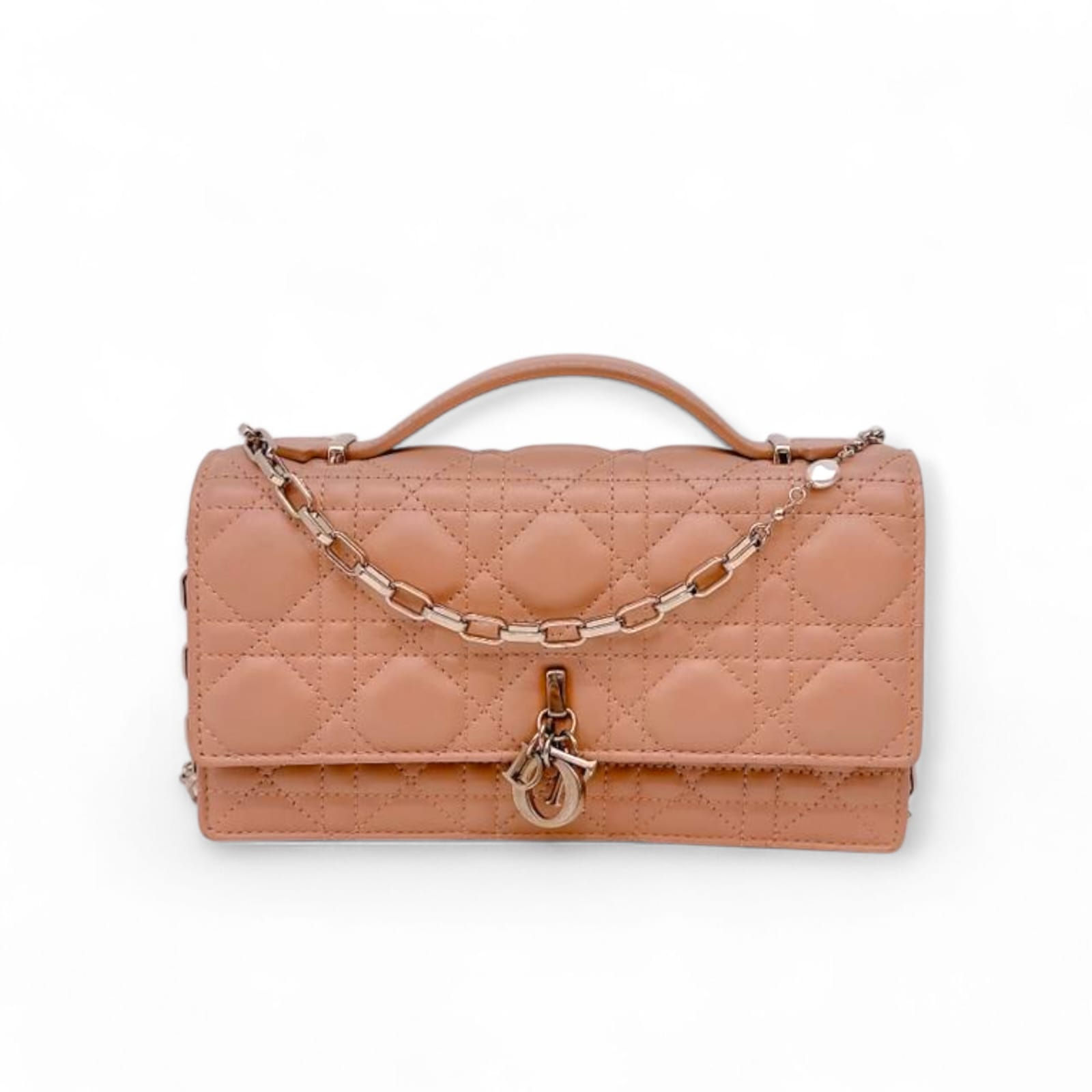 DUSTY PINK CANNAGE MINI MY DIOR TOP HANDLE BAG