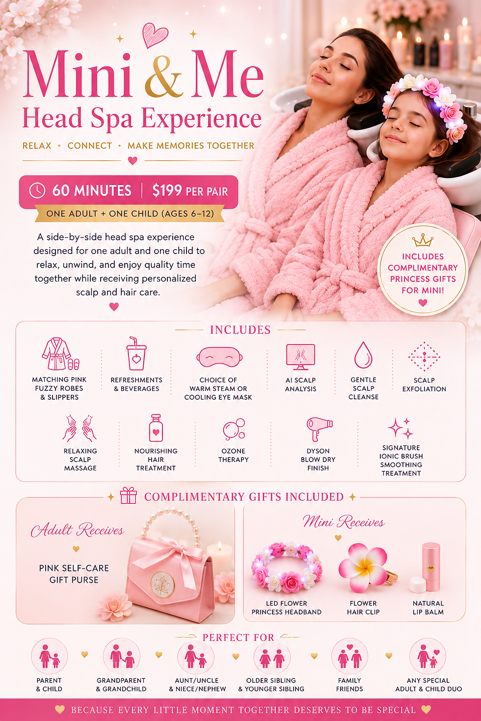 Mini & Me Japanese Head Spa for parent and child in Huntington Beach