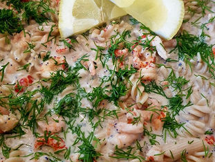 Skagenpasta med reker og krepsehaler