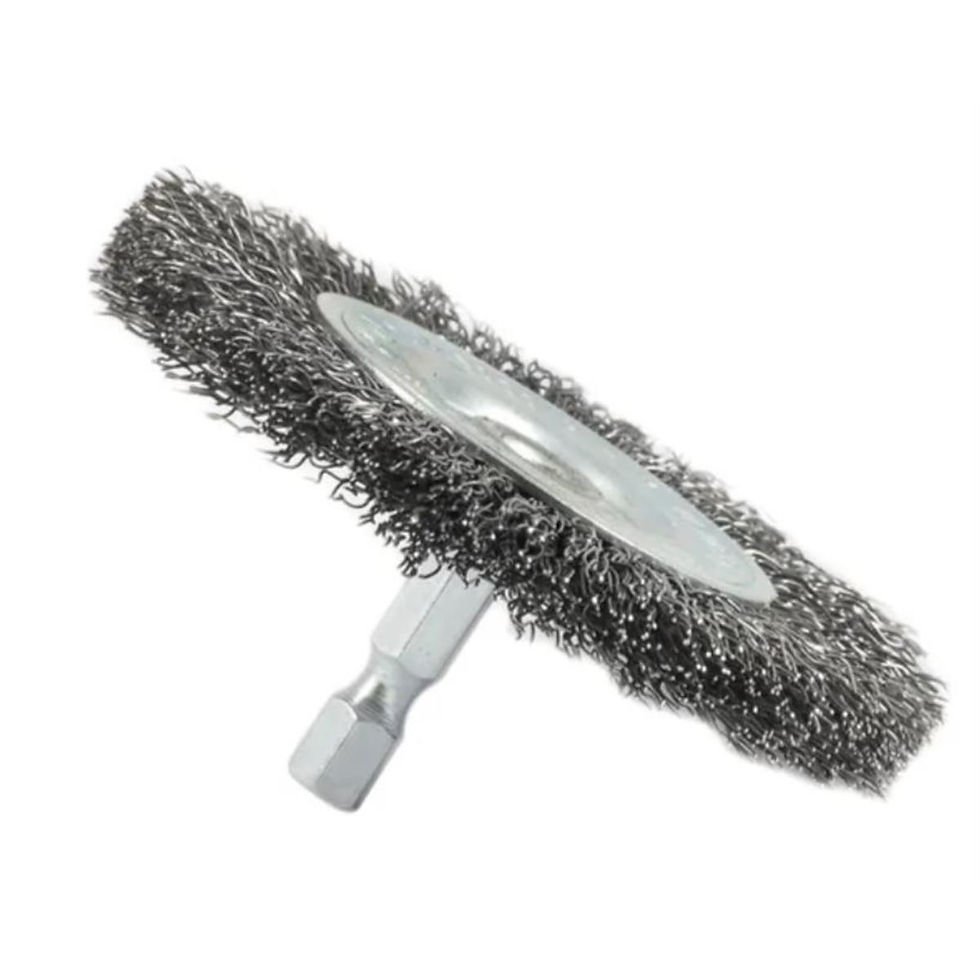 Forney Industries Wire Wheel, Crimped, 3 in x .012 in x 1/4 in Hex Shank