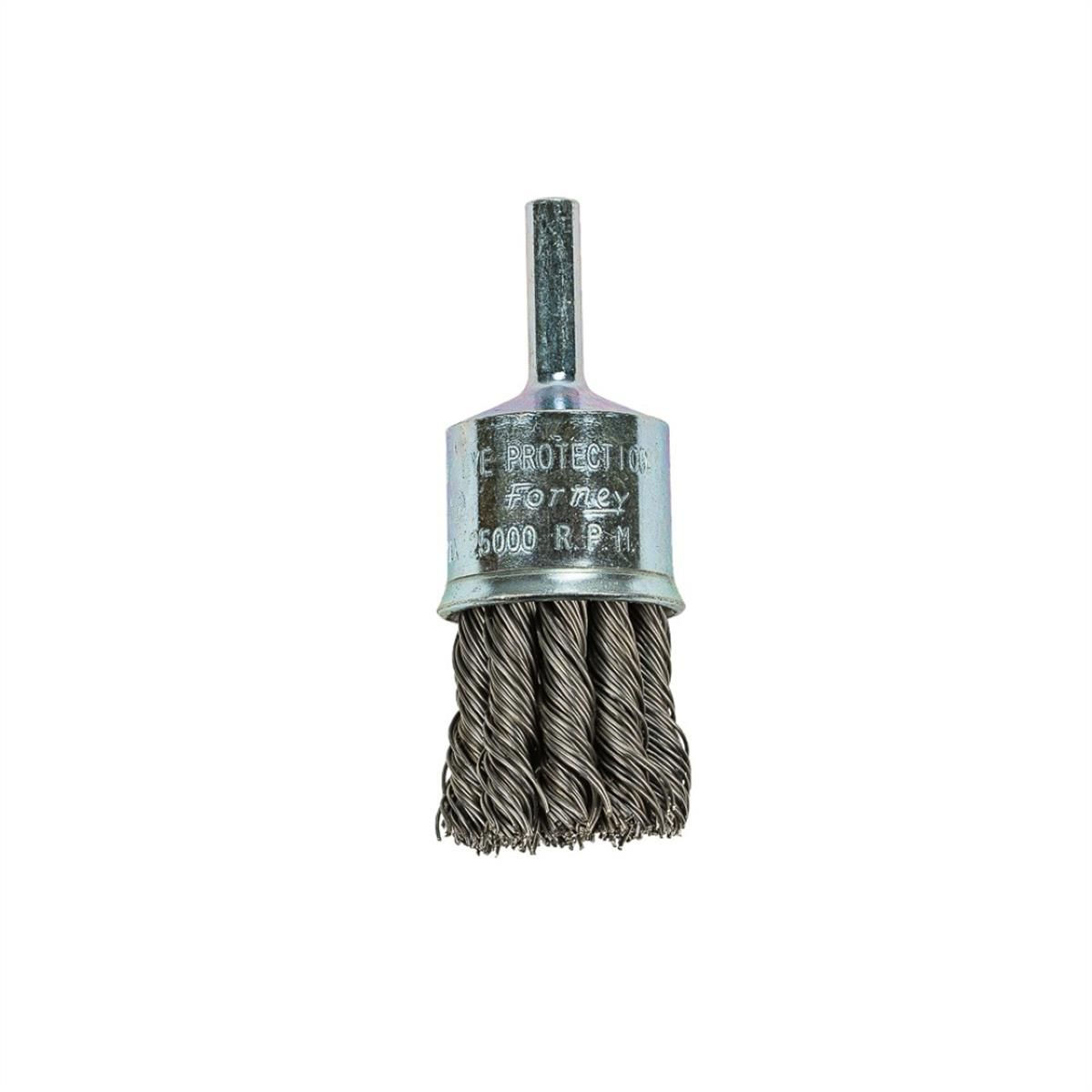 Forney Industries Command PRO End Brush, Knotted, 1 in x .020 in x 1/4 in Shank