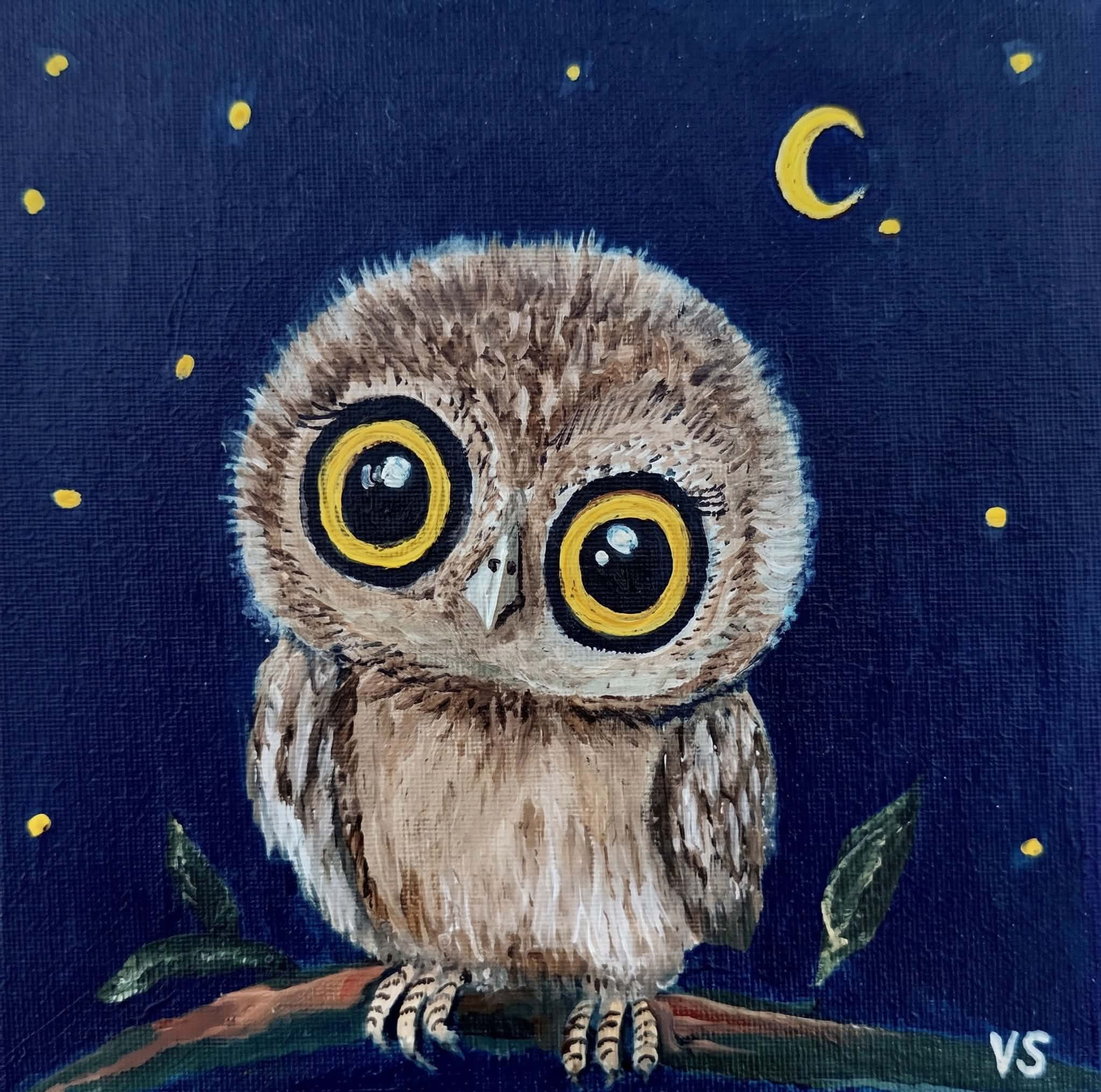 Owlfred Hitchcock - Original Oil Painting