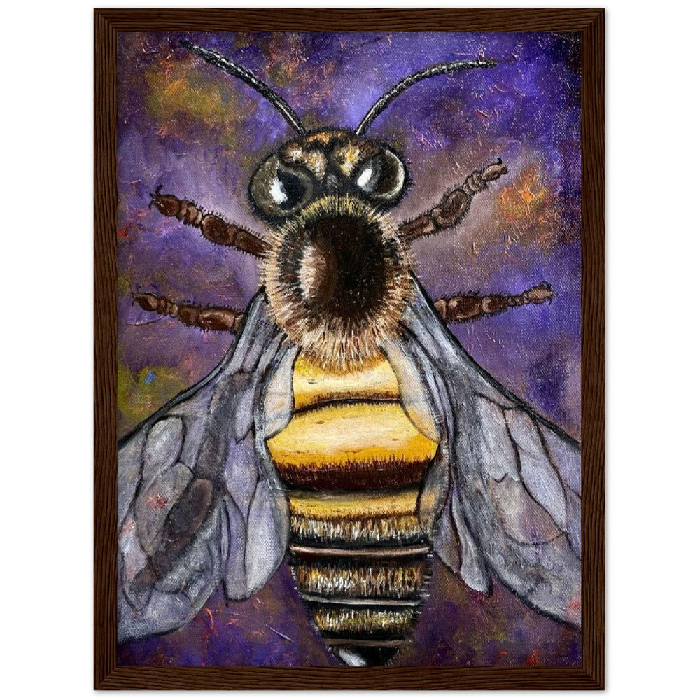Premium Matte Paper Wooden Framed Poster of a Bee