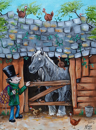 A friendly horse has come to say hello to Mr Gutterman.