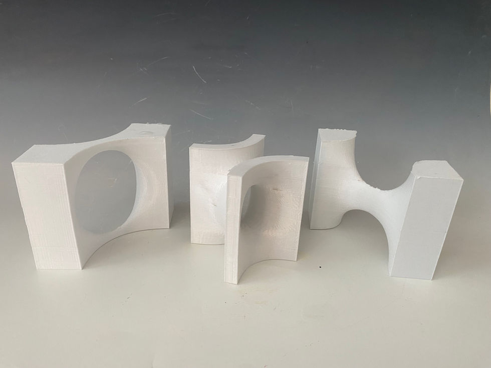 the three separate pieces that make up the form. These have to be cast in place.