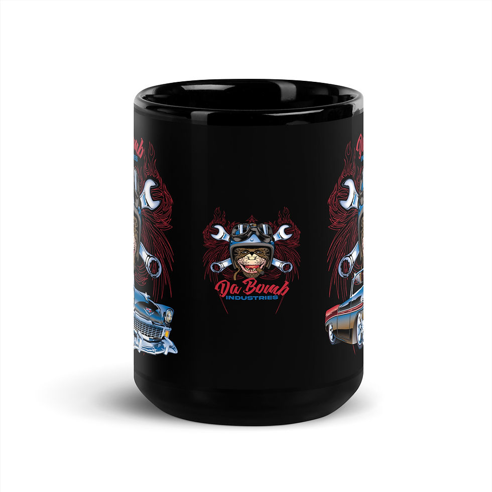Thumbnail: Hotrod Monkey Black Glossy Mug