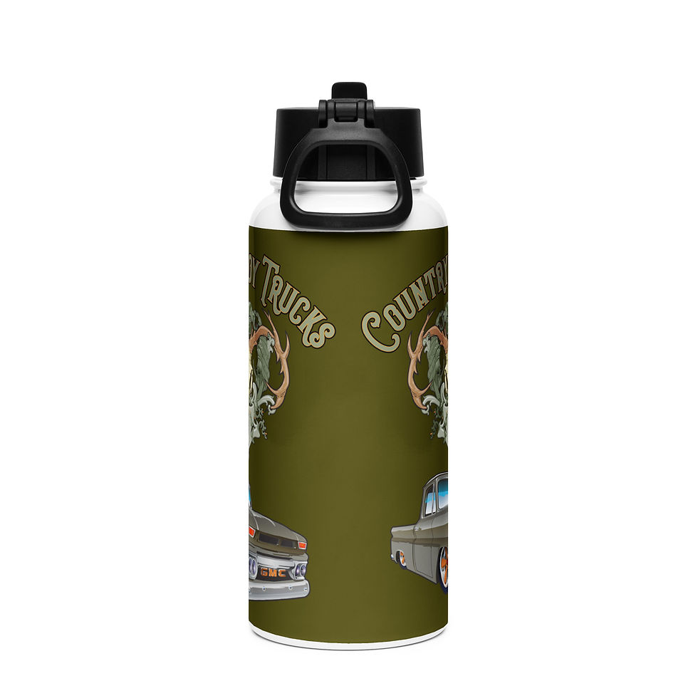 Thumbnail: Country Boy Trucks water bottle with a straw lid