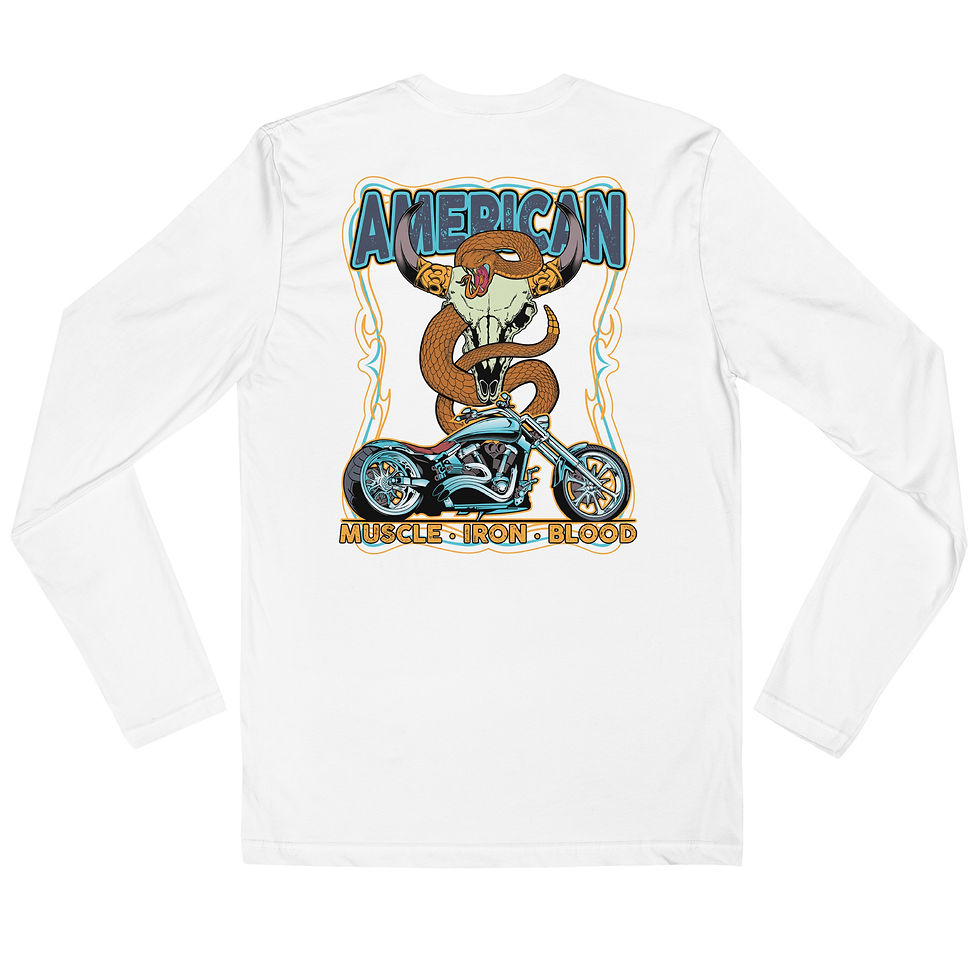 Thumbnail: American Muscle Iron And Blood Long Sleeve Fitted Crew