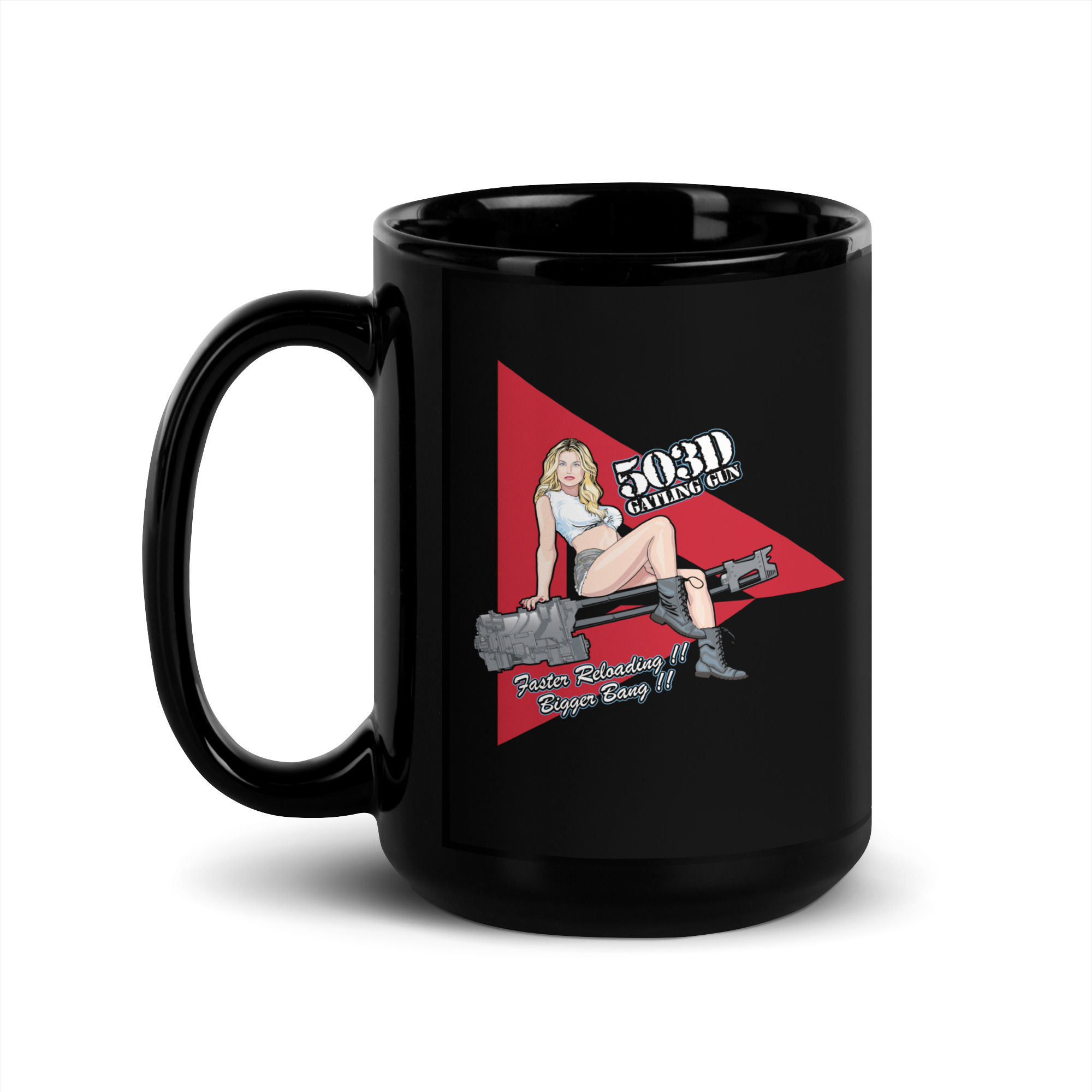 Dillon Pinup Black Glossy Mug