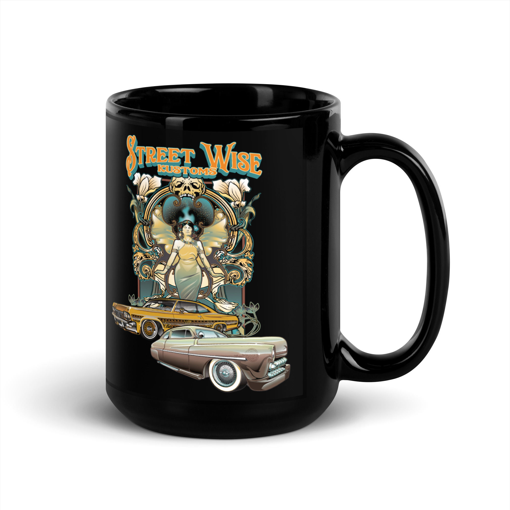 Street Wise Black Glossy Mug