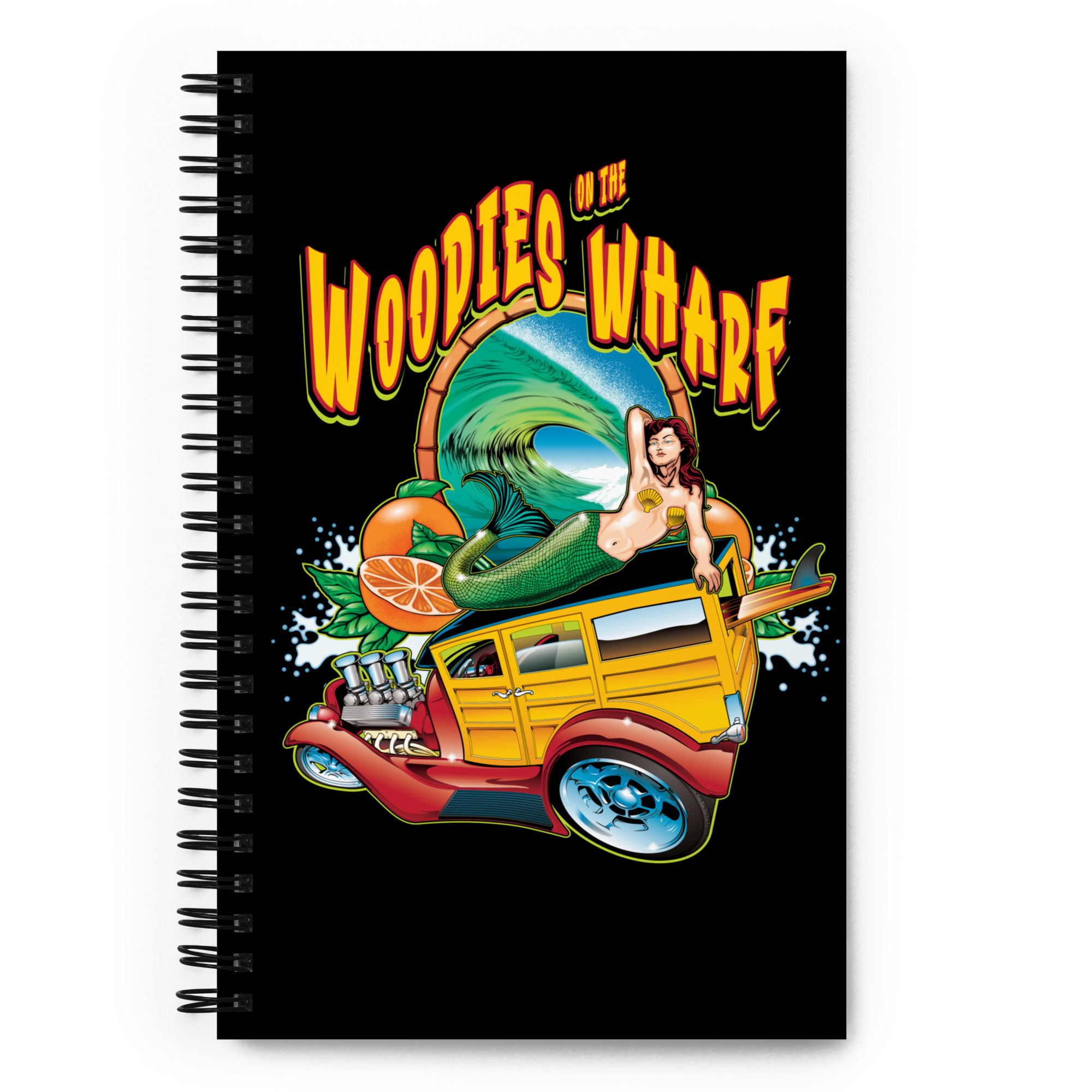 Woodies on the Wharf Spiral notebook