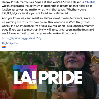 Holly Holstein social media post about LA Pride