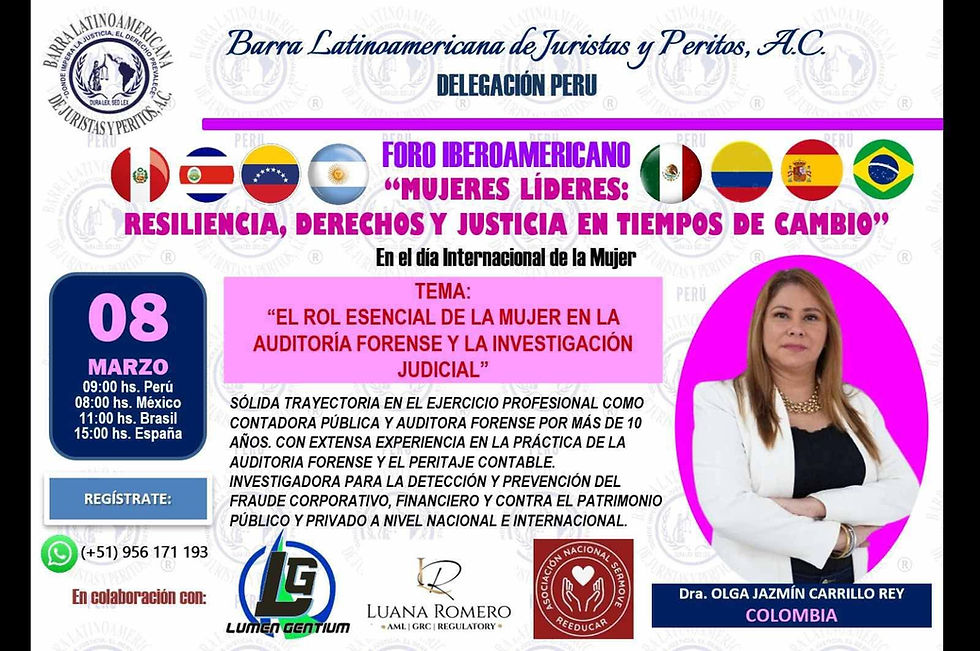 Día Internacional de la Mujer, Domingo 8 de marzo. FORO IBEROAMERICANO