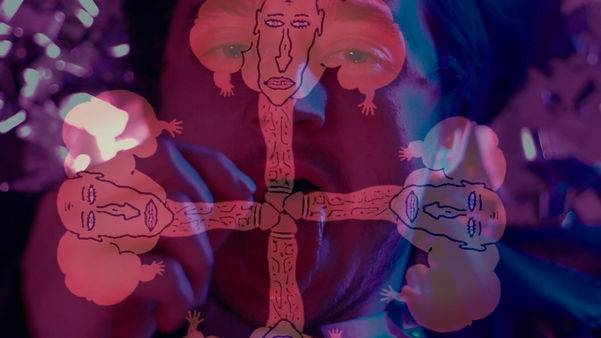 Still from Soul Dilatation video performance by Buco at Darkness Visible workshop led by Ron Athey, Federica Dauri, Hermes Pittakos, Michele Occelli, Diana J. Torres, Tomi, Juliana Snapper