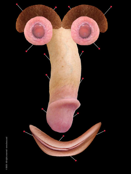 Fantastic happy face on black background