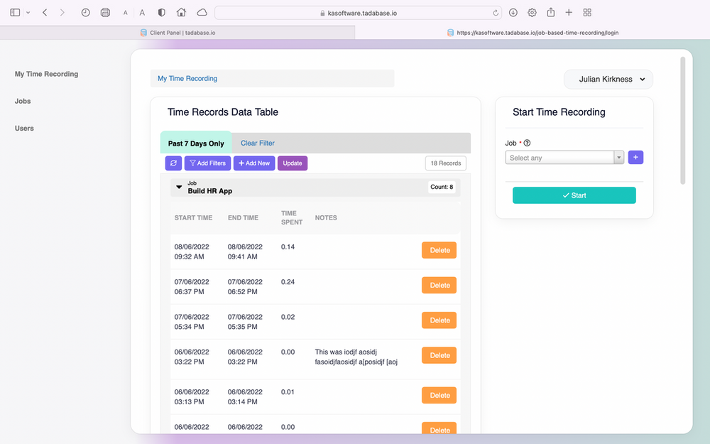 Building a Time Recording App in 3 Parts Tips and Tricks Tadabase
