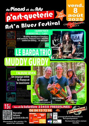 08/08 Muddy Gurdy en concert @ Art'n Blues Festival, Fresselines (23), La p'Art-queterie