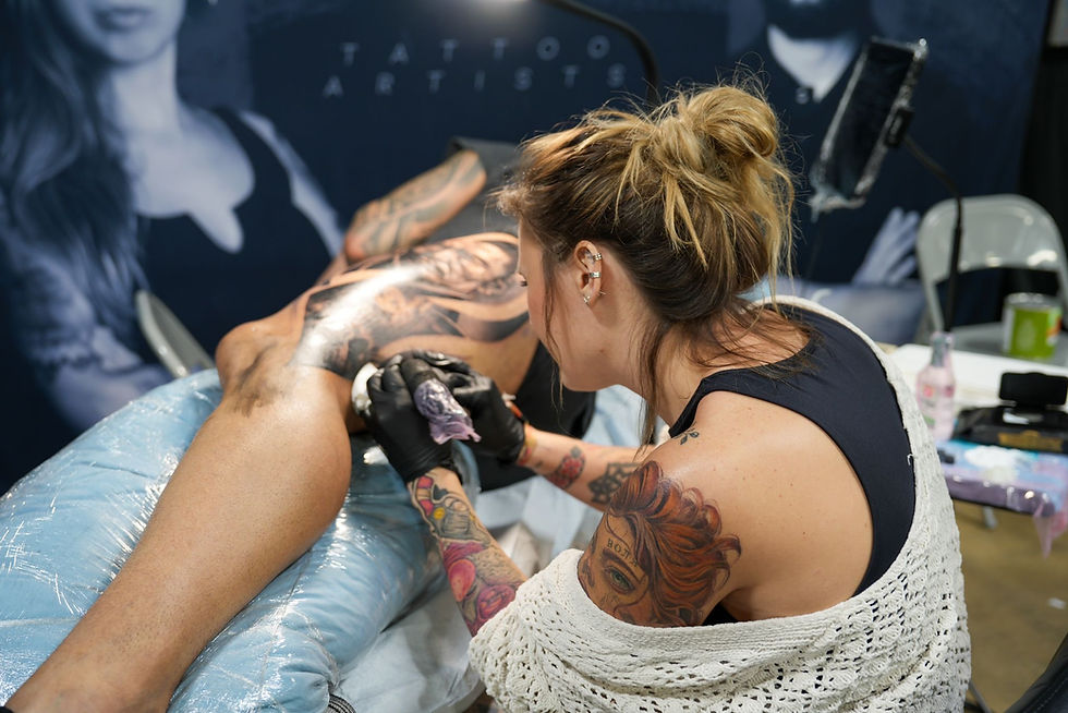 Close-up view of a tattoo machine on a table