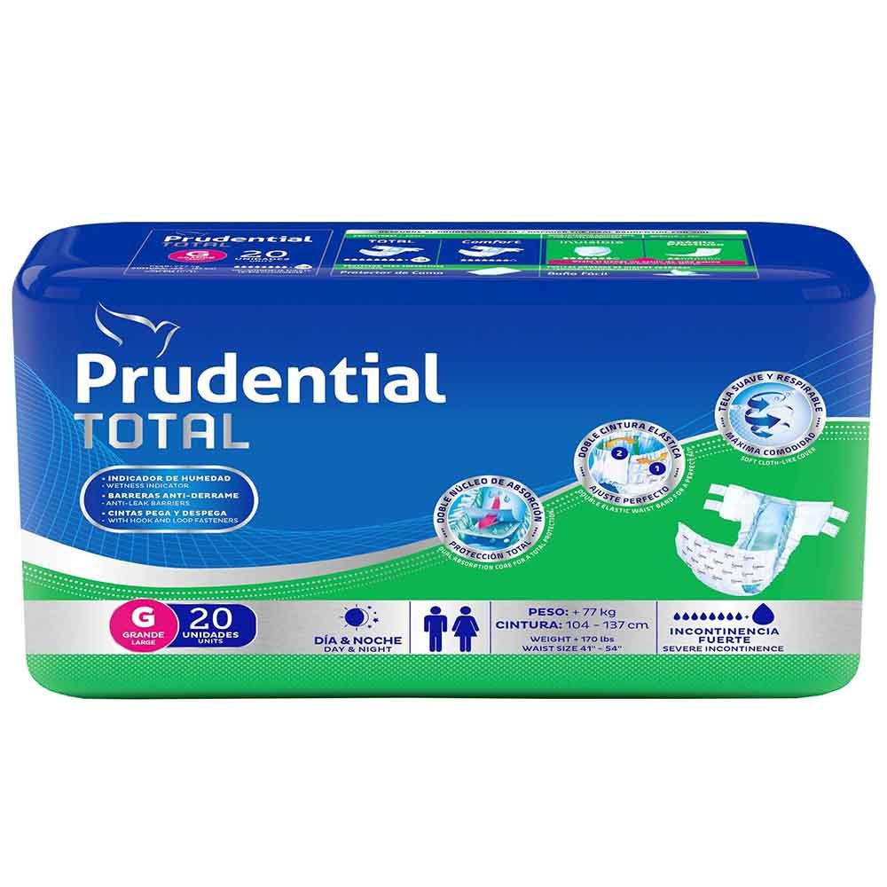 Pañales Prudential Total Talla G (20 UN)