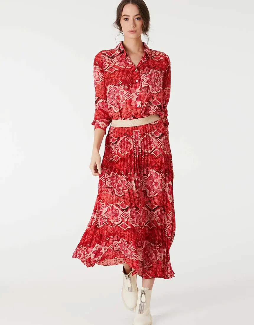 Thumbnail: 'Zigi Pixel Red' Skirt - 365 Days
