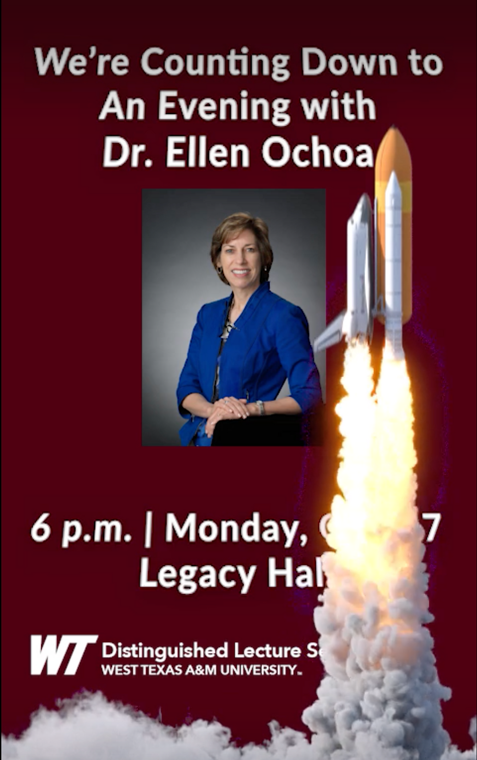 video promotion of event with Dr. Ellen Ochoa created as an Instagram Story