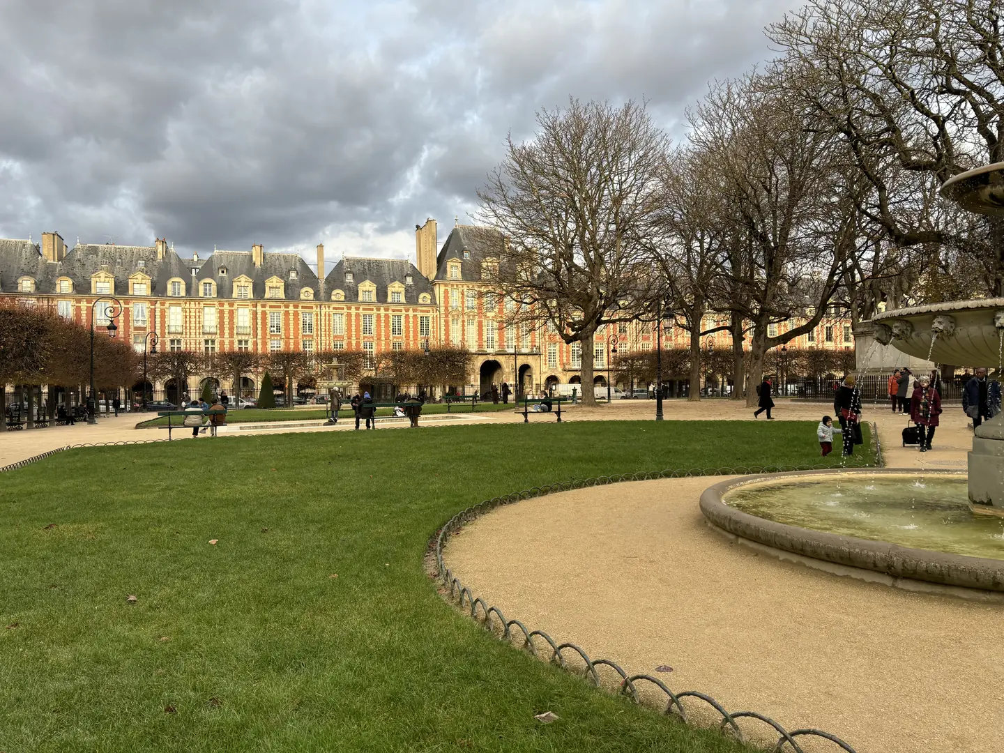 Place des Vosges, the oldest square in Paris, located in the Marais district