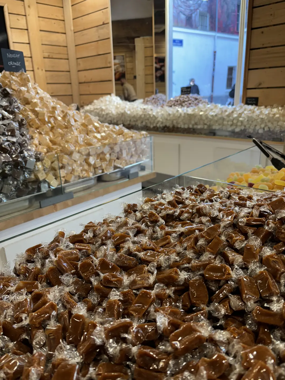 Handmade artisan caramels at a traditional Montmartre confectionery