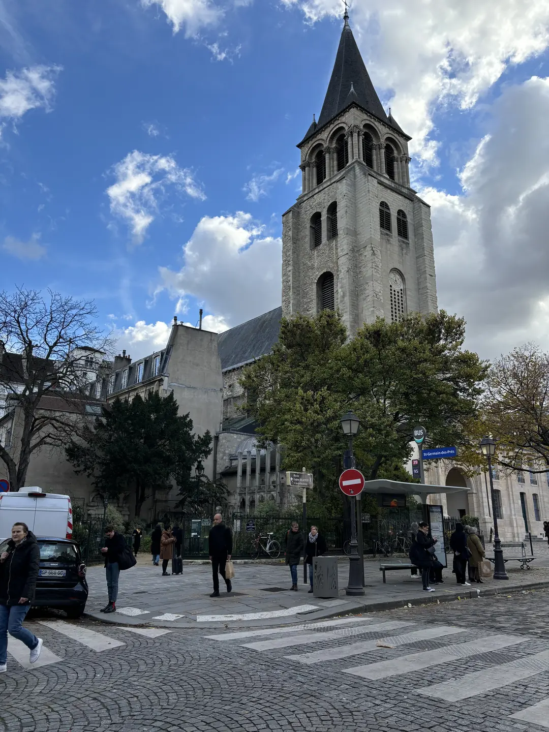 Saint-Germain-des-Prés Abbey, oldest church in Paris with its Romanesque bell tower