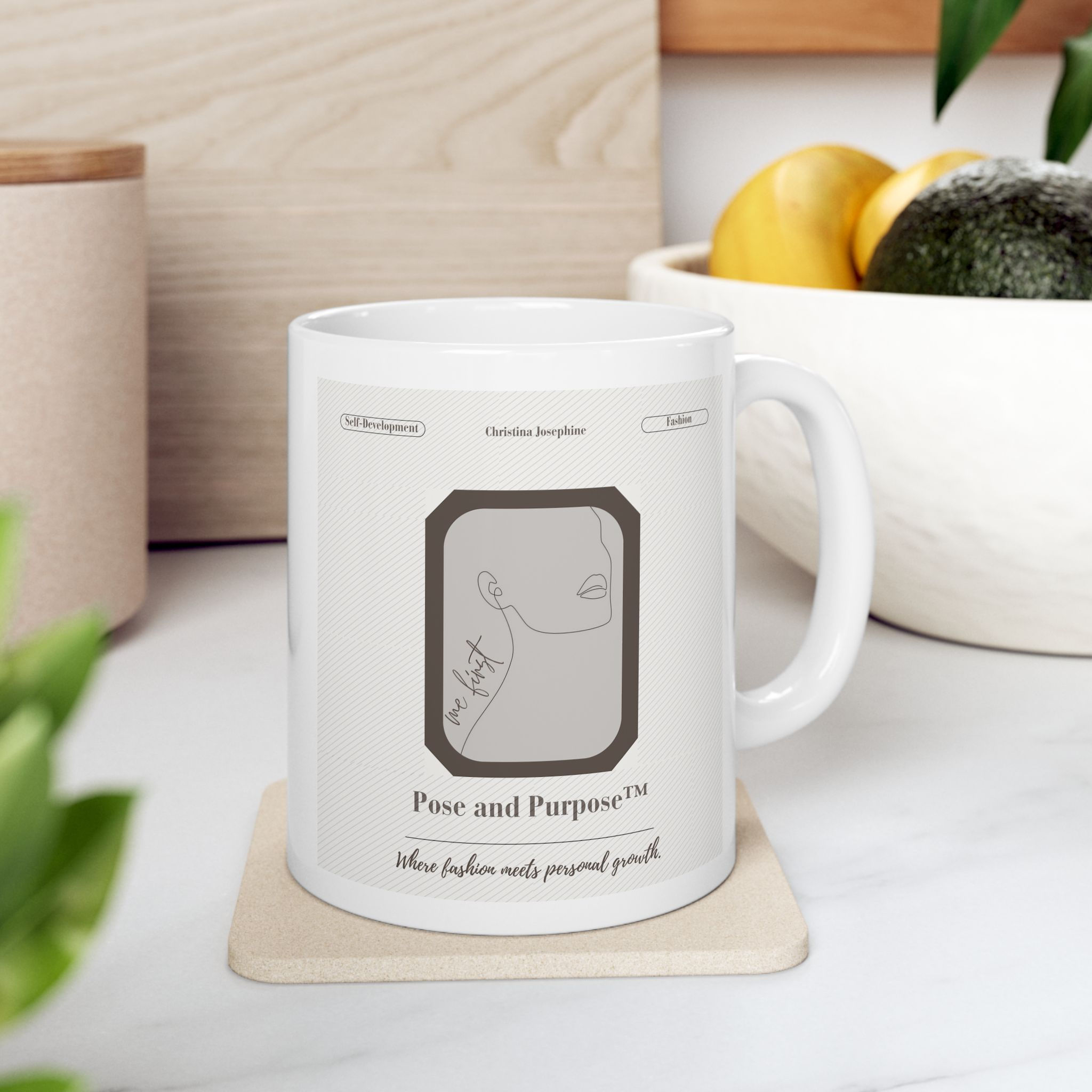 Pose and Purpose™ Cover Art Ceramic Mug Cup Kitchen Utensils Merch